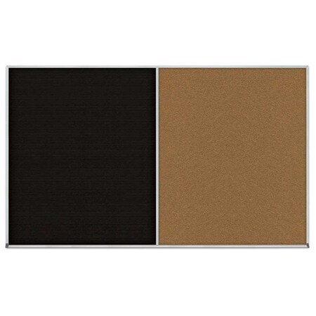 United Visual Products Enclosed Corkboard, 1 Door, 24"x36", 4" Fra UV3401-WHITE-DBURGU